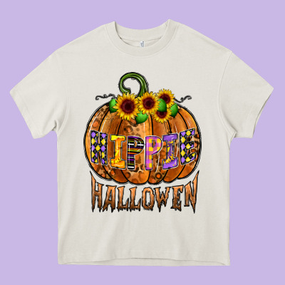 Hippie Halloween Heavy Core Tee Designed By Cowhidedigitalart