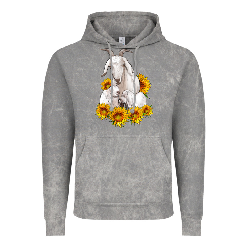 Goat Family With Sunflowers Vintage Hoodie by Artiststas | Teevron