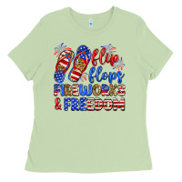 Matcha flip flops fireworks and freedom Ladies Tee - Zillion Design Studio