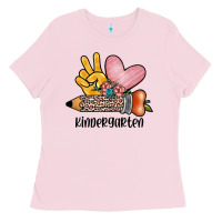 Bubblegum Pink peace love kindergarten Ladies Tee - JahusDesignShop