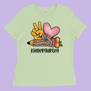 Peace Love Kindergarten Ladies Tee Designed By Jahusdesignshop