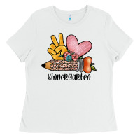 White peace love kindergarten Ladies Tee - JahusDesignShop