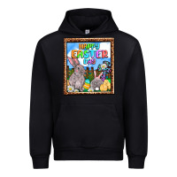 Black Happy Easter Day Urban Hoodie - OliviaCreatesArt