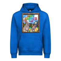 Cobalt Happy Easter Day Urban Hoodie - OliviaCreatesArt