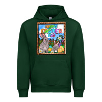 Forest Green Happy Easter Day Urban Hoodie - OliviaCreatesArt