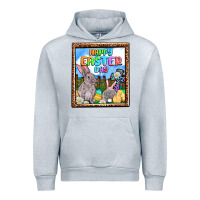 Heather Grey Happy Easter Day Urban Hoodie - OliviaCreatesArt