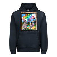 Navy Happy Easter Day Urban Hoodie - OliviaCreatesArt