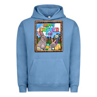 Pigment Pebble Blue Happy Easter Day Urban Hoodie - OliviaCreatesArt