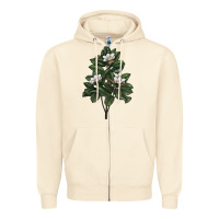 Sandshell Magnolia Flower Illustrations Zipper Hoodie - LillyAllenDesigns