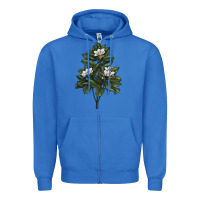 True Royal Magnolia Flower Illustrations Zipper Hoodie - LillyAllenDesigns