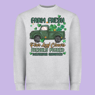 Farm Fresh Four Leaf Clovers Heavyweight Sweatshirt Designed By Maliassmallbusiness
