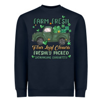 Navy farm fresh four leaf clovers Heavyweight Sweatshirt - MaliasSmallBusiness
