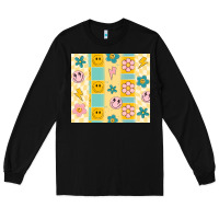 Black retro daisy Long Sleeve Tee - MaliasSmallBusiness