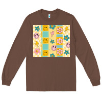 Chestnut retro daisy Long Sleeve Tee - MaliasSmallBusiness