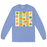Colony Blue retro daisy Long Sleeve Tee - MaliasSmallBusiness