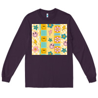 Plum retro daisy Long Sleeve Tee - MaliasSmallBusiness