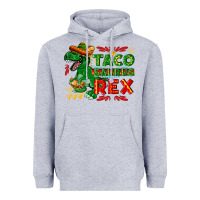 Heather Grey Tacosaurus Rex Heavyweight Hoodie - texasbilliewilder