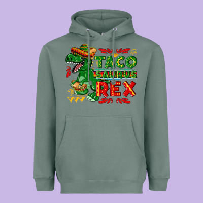 Tacosaurus Rex Heavyweight Hoodie Designed By Texasbilliewilder