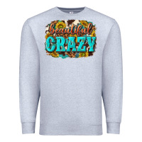 Heather Grey Western Beautiful Crazy Premium Sweatshirt - texasbilliewilder