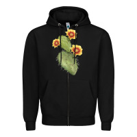 Black Opuntia Phaeacantha Cactus Zipper Hoodie - LillyAllenDesigns