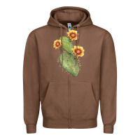 Chestnut Opuntia Phaeacantha Cactus Zipper Hoodie - LillyAllenDesigns