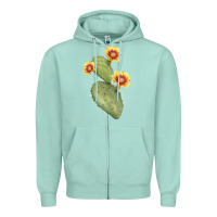 Seafoam Opuntia Phaeacantha Cactus Zipper Hoodie - LillyAllenDesigns