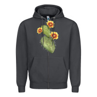 Smoke Opuntia Phaeacantha Cactus Zipper Hoodie - LillyAllenDesigns