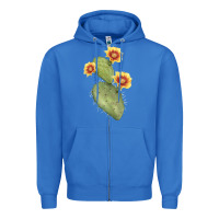 True Royal Opuntia Phaeacantha Cactus Zipper Hoodie - LillyAllenDesigns