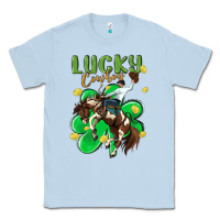 Dusty Blue lucky cowboy Classic Tee - MaliasSmallBusiness