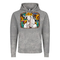 Cloud Rock goat family with sunflowers western serape turquoise background Vintage Hoodie - Artiststas