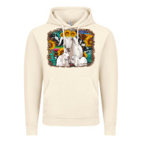 Vintage Artic goat family with sunflowers western serape turquoise background Vintage Hoodie - Artiststas