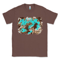 Chestnut cowhide leopard turquoise background Classic Tee - AdoDesignShop