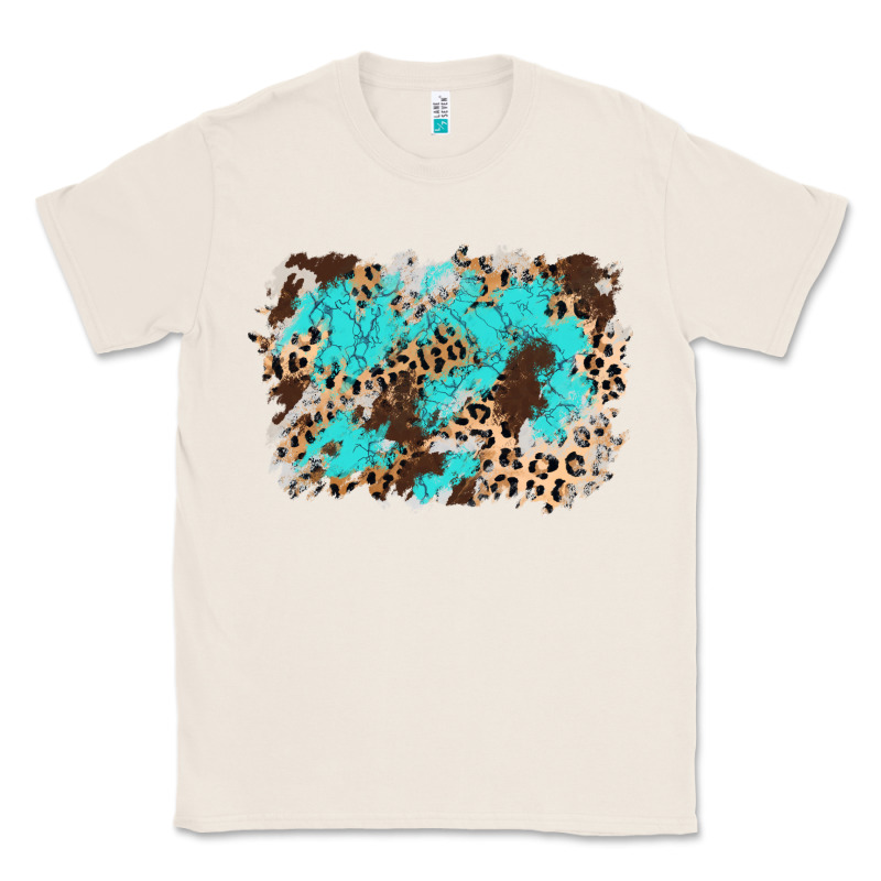 Cowhide Leopard Turquoise Background Classic Tee by AdoDesignShop | Teevron