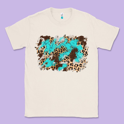 Cowhide Leopard Turquoise Background Classic Tee Designed By Adodesignshop