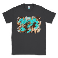 Smoke cowhide leopard turquoise background Classic Tee - AdoDesignShop
