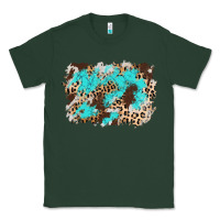 Sports Green cowhide leopard turquoise background Classic Tee - AdoDesignShop
