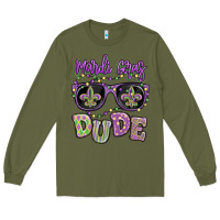 Army Green mardi gras dude Long Sleeve Tee - MaliasSmallBusiness