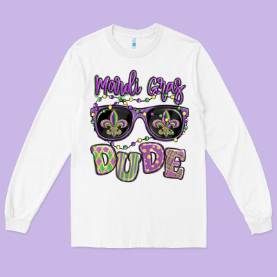 Mardi Gras Dude Long Sleeve Tee Designed By Maliassmallbusiness