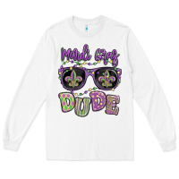 White mardi gras dude Long Sleeve Tee - MaliasSmallBusiness