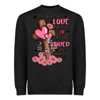 Black valentine cross Heavyweight Sweatshirt - MaliasSmallBusiness