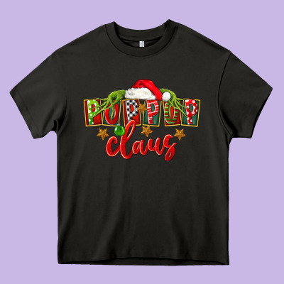 Christmas Pop Pop Claus Heavy Core Tee Designed By Fadigitalartstudio