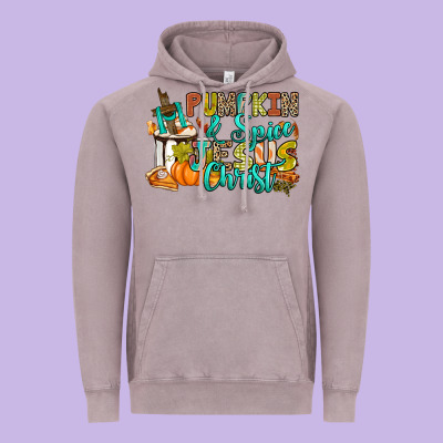 Pumpkin Spice And Jesus Christ Vintage Hoodie Designed By Ranaportraitstore