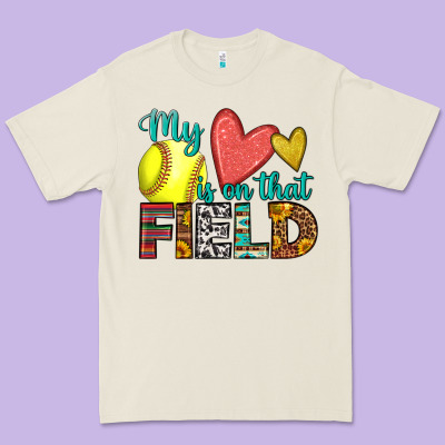 My Heart Is On That Field Softball Premium Tee Designed By Hra Design Shop
