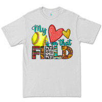 Dove Grey my heart is on that field softball Premium Tee - HRA Design Shop