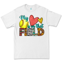 White my heart is on that field softball Premium Tee - HRA Design Shop