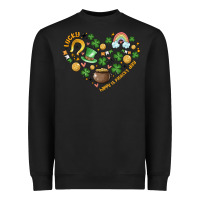 Black st patricks  hearts Heavyweight Sweatshirt - MaliasSmallBusiness