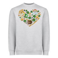 Heather Grey st patricks  hearts Heavyweight Sweatshirt - MaliasSmallBusiness