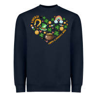 Navy st patricks  hearts Heavyweight Sweatshirt - MaliasSmallBusiness