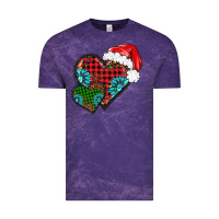 Cloud Purple Christmas heart gemstones leopard Vintage Tee - BarkalooDesign