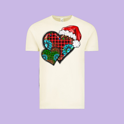 Christmas Heart Gemstones Leopard Vintage Tee Designed By Barkaloodesign